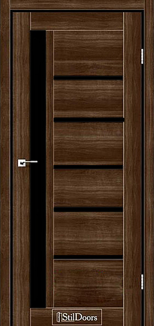 Міжкімнатні двері StilDoors NICE Клен французький чорне скло, фото 1