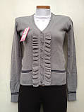 Ошатний білий кардиган для дівчаток 128,140,152,164 зросту Рюшка, фото 2
