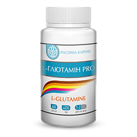 L-глютамін Pro 60кап. - амінокислота для підтримки роботи мозку, нирок, кішківника (Рослина Карпат)