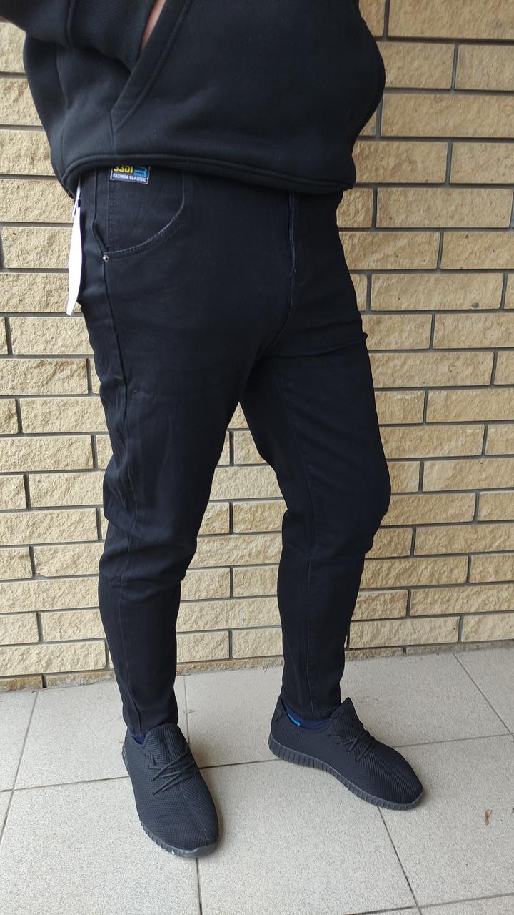 Зимние мужские джинсы на легком флисе стрейчевые LANLANIEE - фото 10 - id-p2035898948