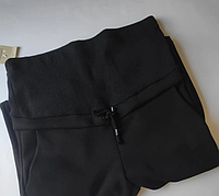 Теплые штаны для беременных трехнитка цвет черный размер С, черные штаны для будущих мам