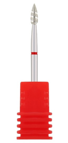 Фреза алмазна Nail Drill "Почка" 257 027LXR діаметр 2,7 мм червона, торнадо