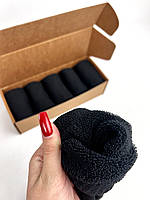 Махрові теплі високі чорні чоловічі термо в крафт боксі 5 пар шкарпеток