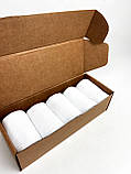 Махрові високі чоловічи термо в крафт боксі Білі в коробці 5 пар шкарпеток, фото 3