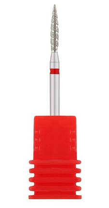 Фреза алмазна Nail Drill "Полум'я" 243 021LXR 2.1 мм торнадо червона, фото 1