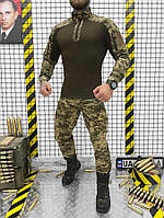 Тактический костюм пиксель, военный костюм с убаксом пиксель, костюм с боевой рубашкой пиксель