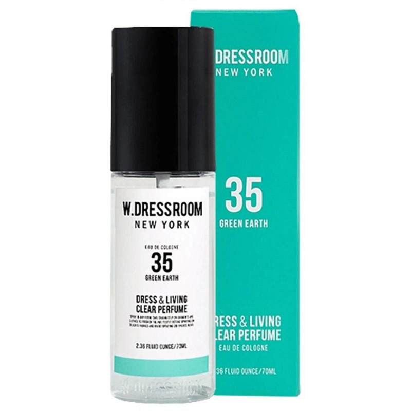 Парфумований спрей для одягу та дому W.Dressroom Dress & Living Clear Perfume No.35 Green Earth 70 мл.