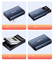 Зовнішня кишеня Acasis EC-7252 RAID Метал USB 3.0 для HDD 2.5"/2, фото 3