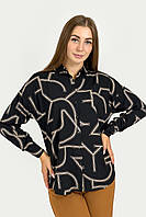Женская рубашка с принтом Finn Flare FBC11056-200 черная S