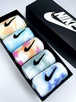 Високі чоловічі Шкарпетки Nike / найк TIe-Dye (найк) Подарунковий набір у коробці 5 пар