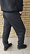 Зимові спортивні штани утеплені на флісі трикотажні великих розмірів із широкою штаниною NN, фото 9