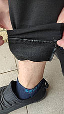 Зимові спортивні штани утеплені на флісі трикотажні великих розмірів із широкою штаниною NN, фото 3