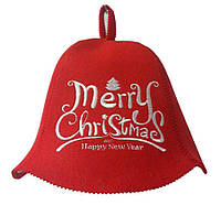 Банная шапка Luxyart Merry Christmas Красный (LA-423)