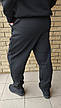 Зимові спортивні штани утеплені на флісі трикотажні великих розмірів із широкою штаниною NN, фото 7