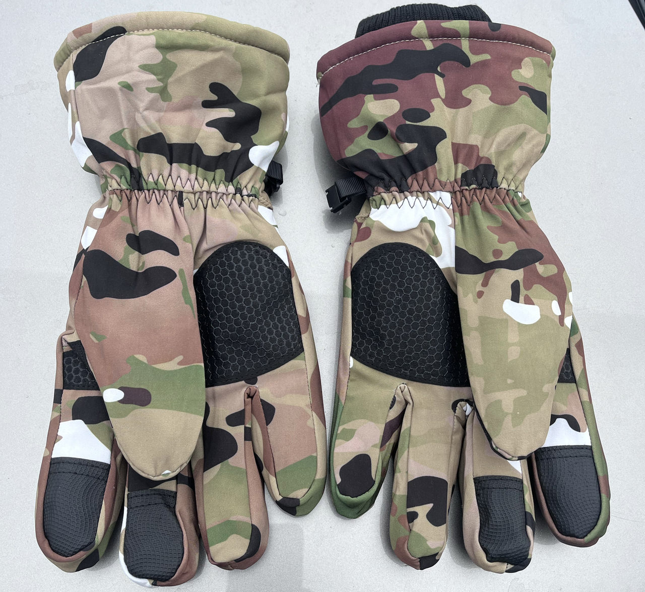 Зимние перчатки ветрозащитные тактические непромокаемые на меху цвет мультикам - фото 3 - id-p2035967501