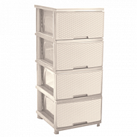 Комод пластиковий Алеана Ротанг кремовий