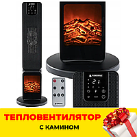 Підлоговий керамічний тепловентилятор 20 кв.м для зими та літа POWERMAT економний нагрівач для дому