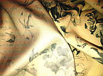 Джинс-тканина білий із фотодруком, лілії, фото 7