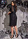 Жіноча чорна вечірня сукня у смужку великого розміру, фото 3