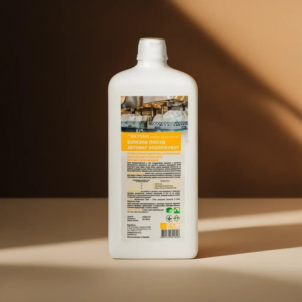 Білизна посуд автомат 1000 мл, ополіскувач для посудомийної машини, фото 1