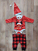 Дитячій святковий комплект(штанці+бодік+капелюх), р 0-12 міс