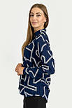 Жіноча сорочка з принтом Finn Flare FBC16009-101 синя 2XL, фото 4