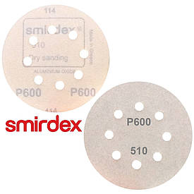Абразивний диск P600 d125мм на папері з липучкою Velcro Smirdex 510 1шт.