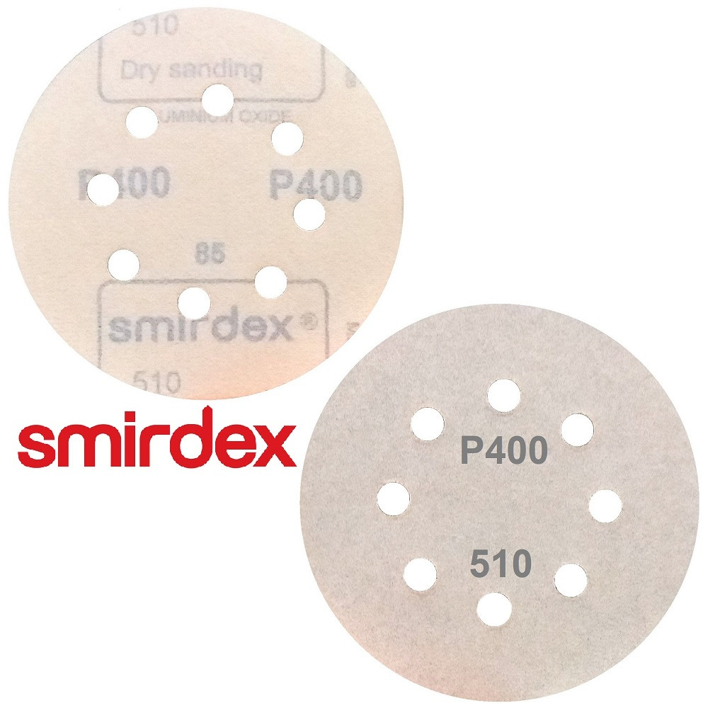 Абразивний диск P400 d125мм на папері з липучкою Velcro Smirdex 510 1шт.