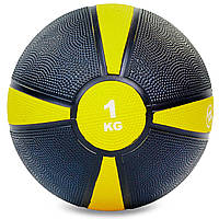 Мяч медицинский медбол Zelart Medicine Ball FI-5122-1 1 Черный-Желтый
