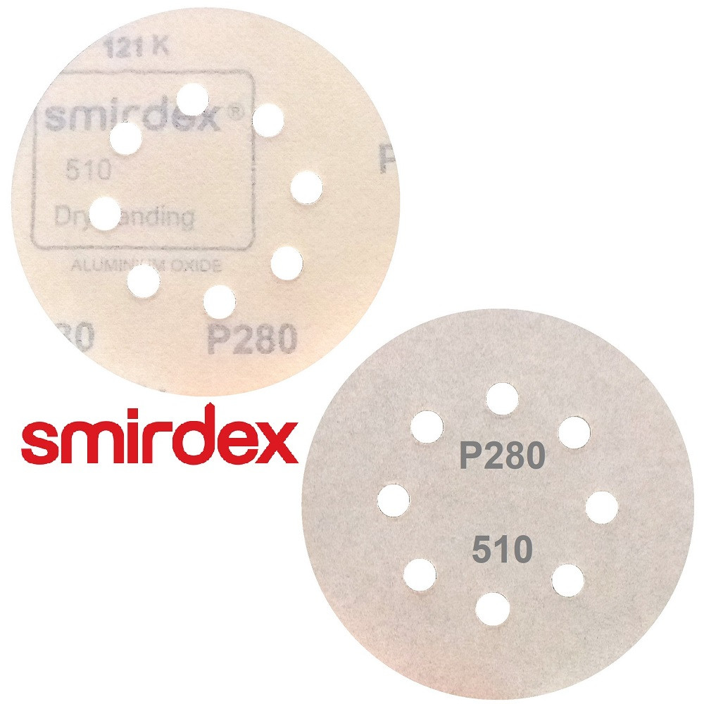 Абразивний диск P280 d125мм на папері з липучкою Velcro Smirdex 510 1шт.