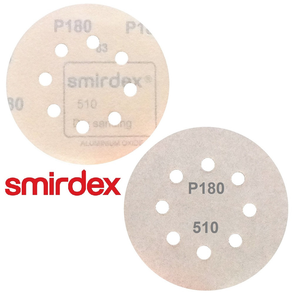 Абразивний диск P180 d125мм на папері з липучкою Velcro Smirdex 510 1шт.