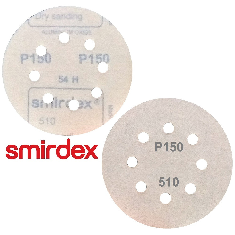 Абразивний диск P150 d125мм на папері з липучкою Velcro Smirdex 510 1шт.