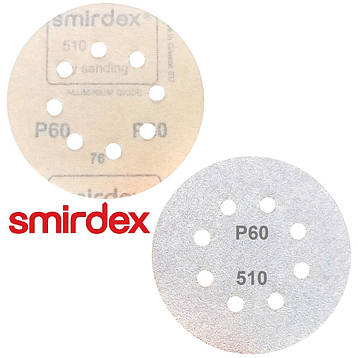 Абразивний диск P60 d125мм на папері з липучкою Velcro Smirdex 510 1шт., фото 1