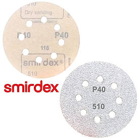 Абразивний диск P40 d125мм на папері з липучкою Velcro Smirdex 510 1шт.