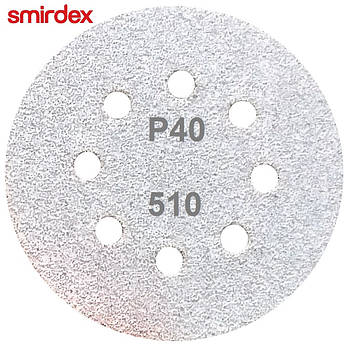 Абразивний диск P40 d125мм на папері з липучкою Velcro Smirdex 510 1шт., фото 4