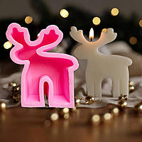 Форма для свічки "Олень мод.2 більший" SolarArt studio, м'який еластичний платиновий силікон, 1 шт.