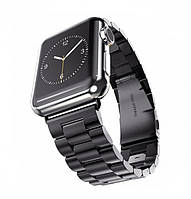 Браслет BeWatch для Apple Watch series 3 | 4 | 5 | 6 с шириной корпуса 38|40mm классический стальной Черный