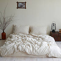 Комплект постельного белья из вареного хлопка Тм La Modno полуторный размер цвет кремовый