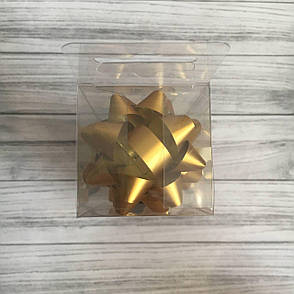 Набір бантик 5,5 см та стрічка 10 м золотий матовий, фото 3