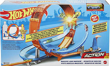 Моторизований трек Hot Wheels Action Massive Loop Mayhem Гігантська петля Божевільні зіткнення, фото 4