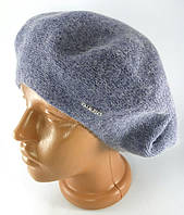 Берет женский шерстяной теплый зимний французский модный ангора на флисе Женские шапки береты фиолетовый