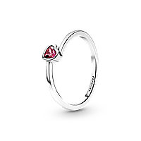 Серебряное кольцо Pandora Красное ассиметричное сердце 199267C01 54