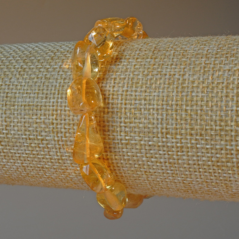 Браслет Цитрин натуральний камінь галтівка d-асорті 8-10х10-14мм+- L-18см+- (стрейч) купити біжутерію дешево оптом в інтернеті