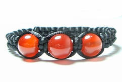 Чоловічий плетений браслет із сердолику