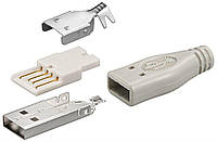 Штекер Goobay FreeEnd-USB2.0 A /M набір для монтажу на кабель сірий (75.01.2025)