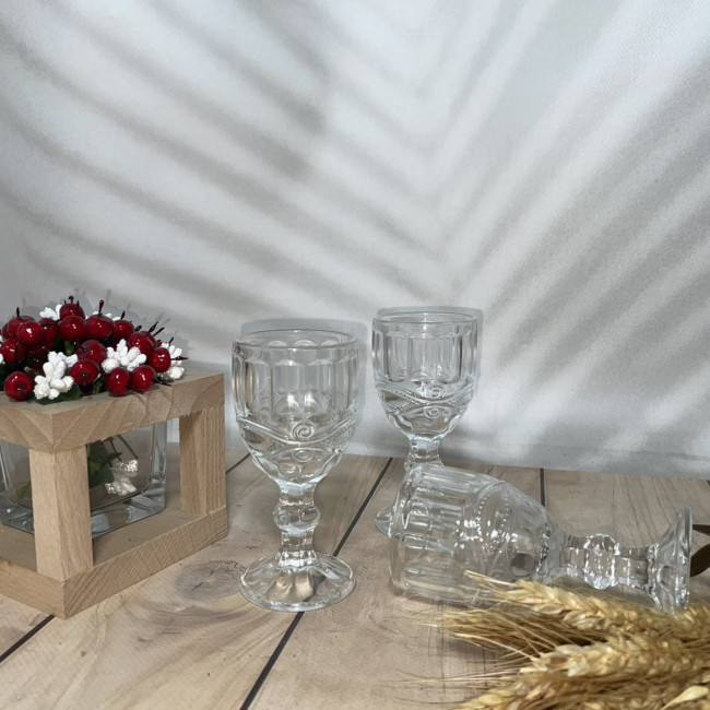 Набір скляних стопок Helios Палацо під кришталь 50 мл 6 шт (F170-3), фото 1