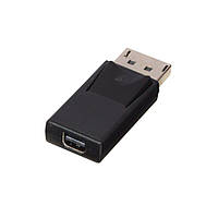 Перехідник моніторний Lucom DisplayPort-mini M/F адаптер 4K@60Hz Nickel чорний (62.01.3132)