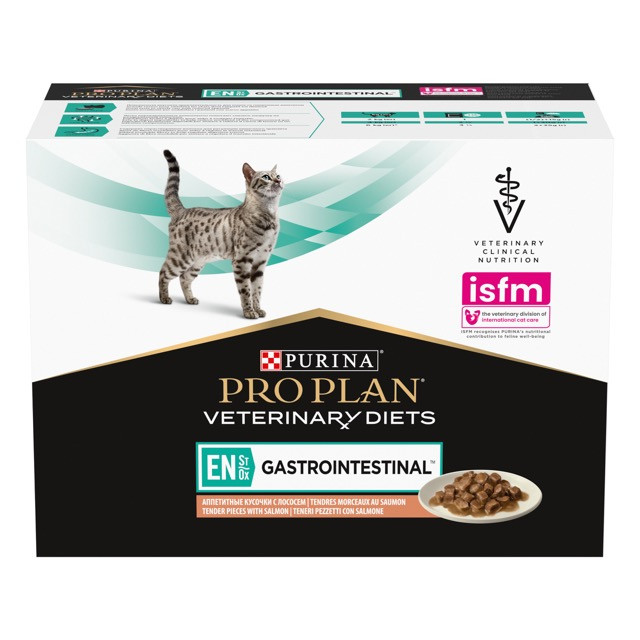 Pro Plan Veterinary Diets EN Gastrointestinal диетический влажный корм с кусочками лосося в соусе, 85г - фото 7 - id-p1714676337