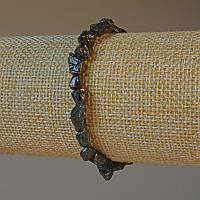 Браслет Сонячний Обсидіан натуральний необроблений камінь галтівка d-6мм+- L-18см+- (стрейч) купити біжутерію дешево оптом в