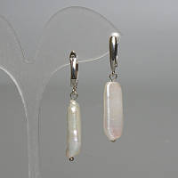 Сережки барочні Перли з відтінком бензин d-10х28мм + - L-49мм + - англійський замок купити біжутерію дешево оптом в інтернеті